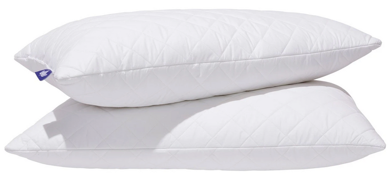 Quilted White Goose Feather Sleeping Pillow