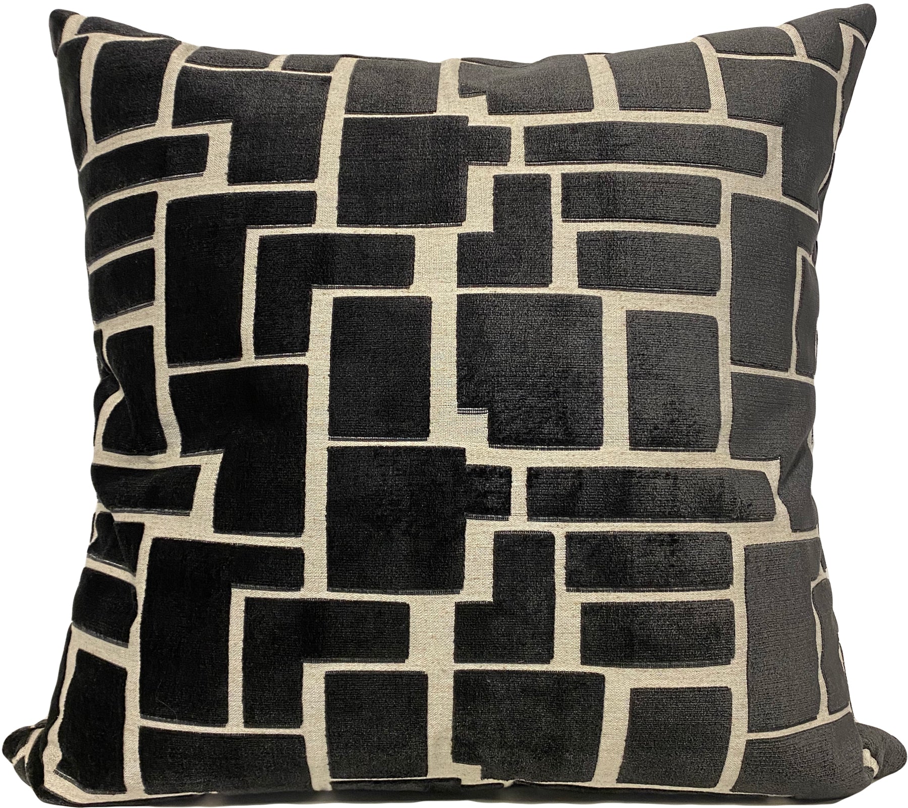 Aura Charcoal Grey Geometric Euro Pillow 25x25 The Pillow Shoppe