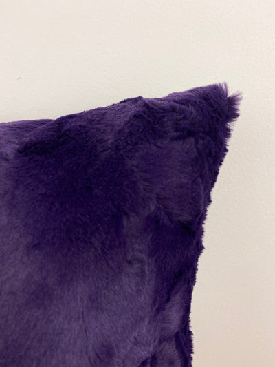 Alex Rabbit Loganberry Faux Fur Throw Pillow 17x17"