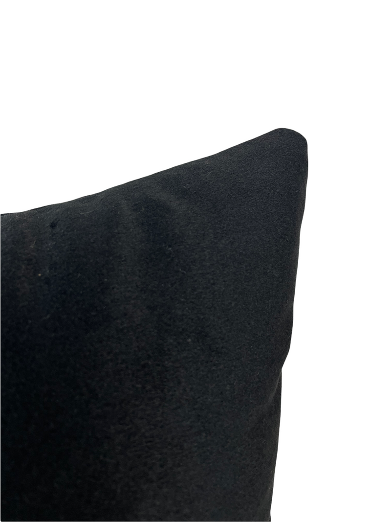 Mikke Black Brushed Velvet Throw Pillow 20x20"