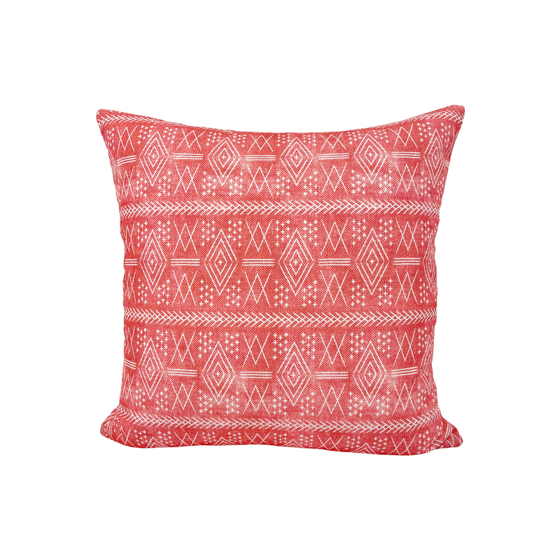 Vintage Moroccan Coral Outdoor Throw Pillow 17x17"