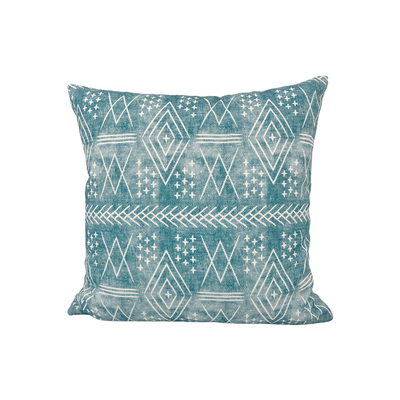 Vintage Moroccan Teal Outdoor Throw Pillow 17x17"