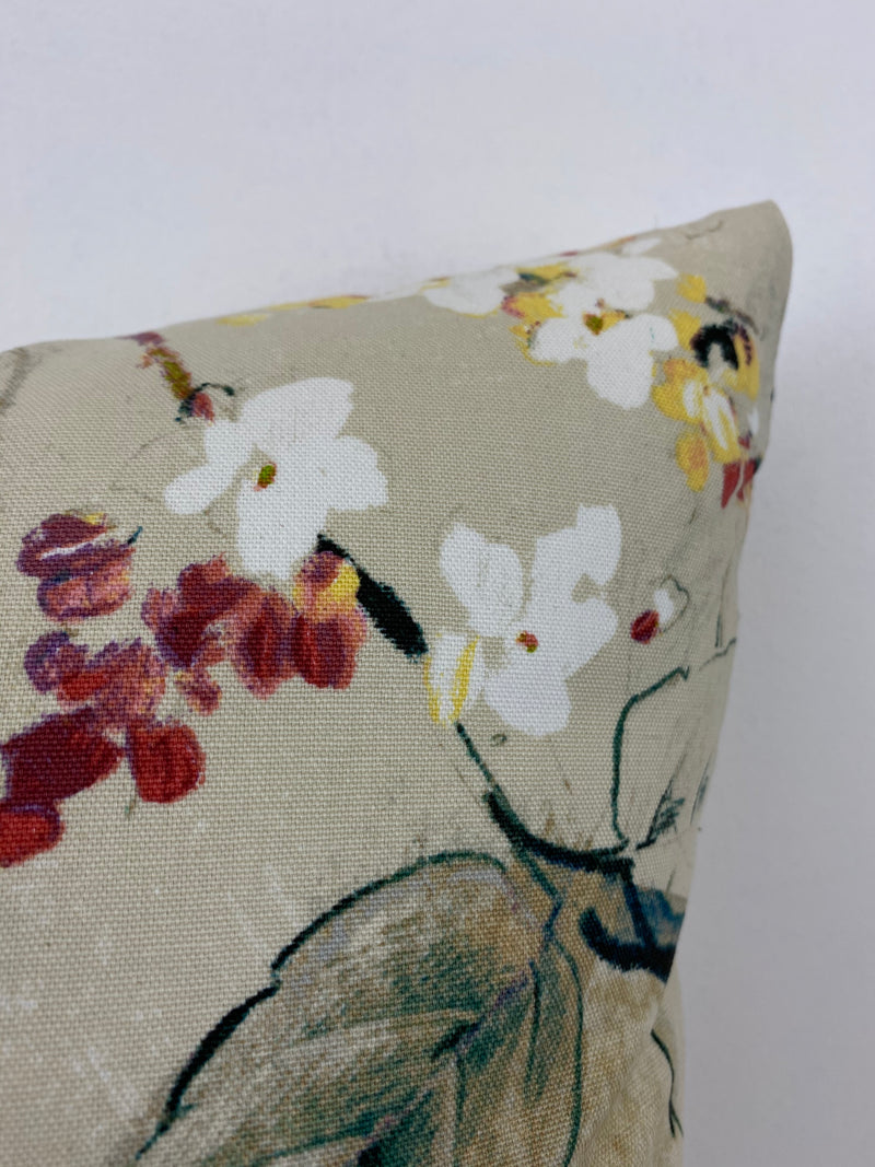 Water by Colour Floral Throw Pillow 20x20"