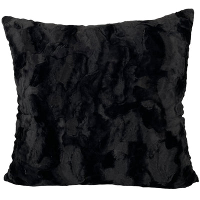 Willow Black Hide Faux Fur Euro Pillow 25x25"