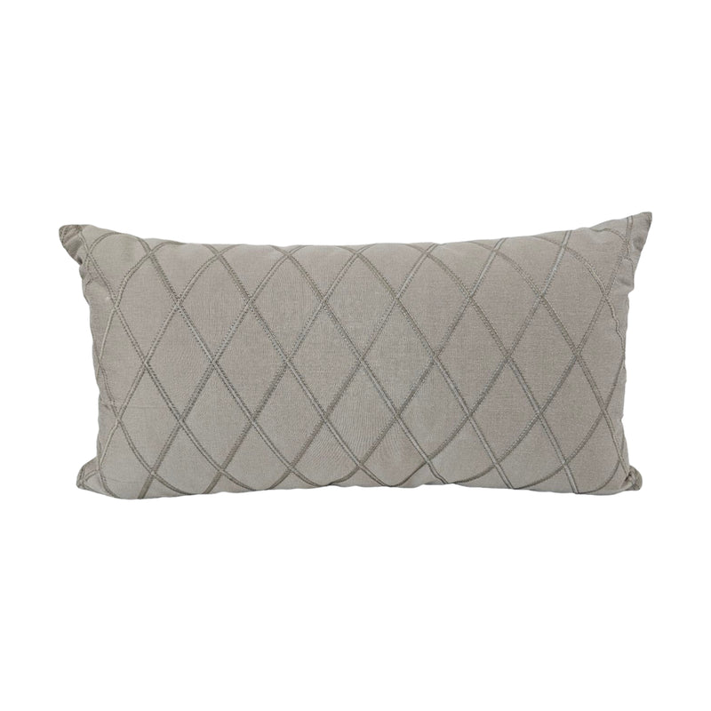 Dixon Taupe Lumbar Pillow 12x22"