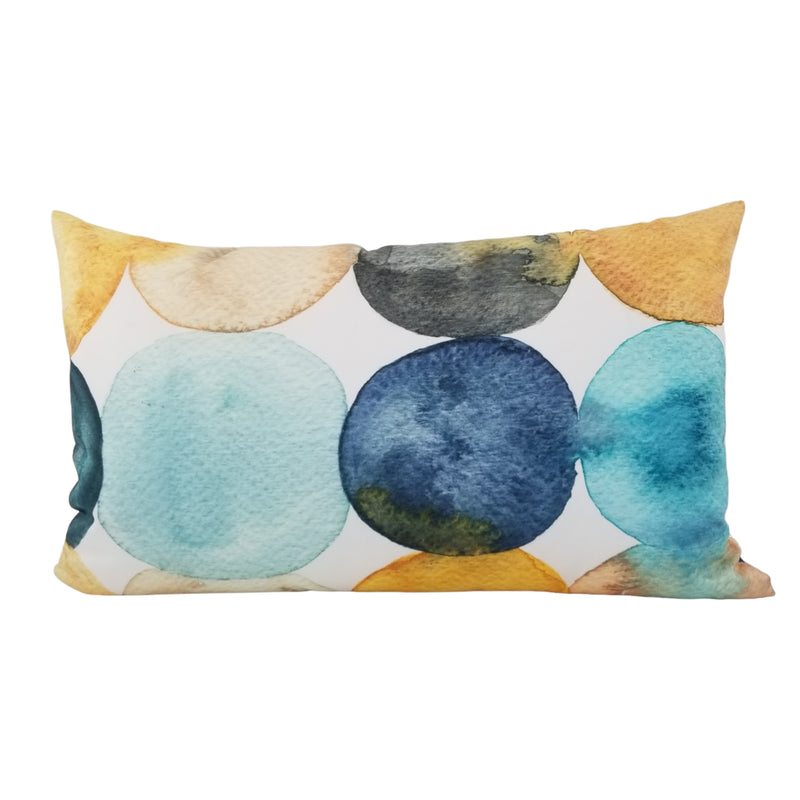Dots Watercolour Large Throw Pillow 17x28”
