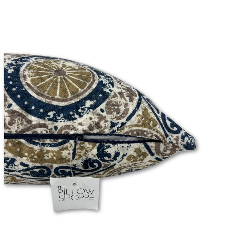 Susani Navy Throw Pillow 17x17"