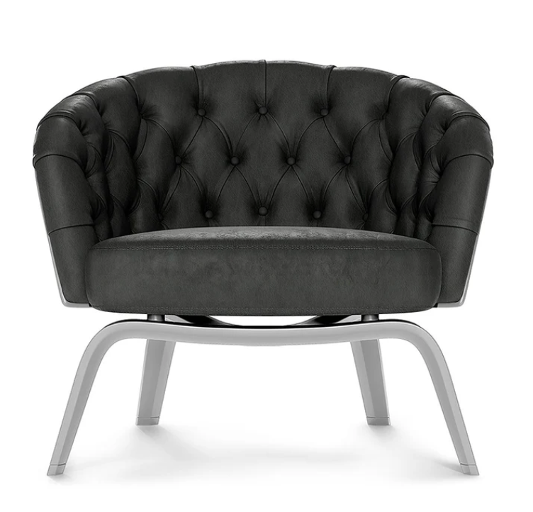 Abilene Black Faux Leather Fabric Swatch