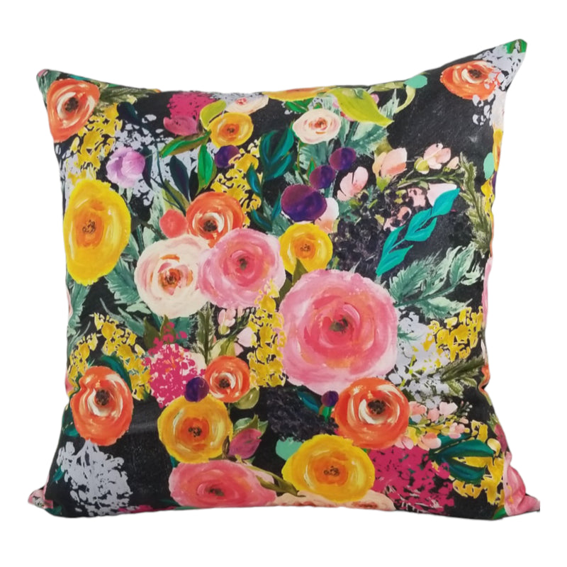 Autumn Blooms Painted Euro Pillow 25x25"