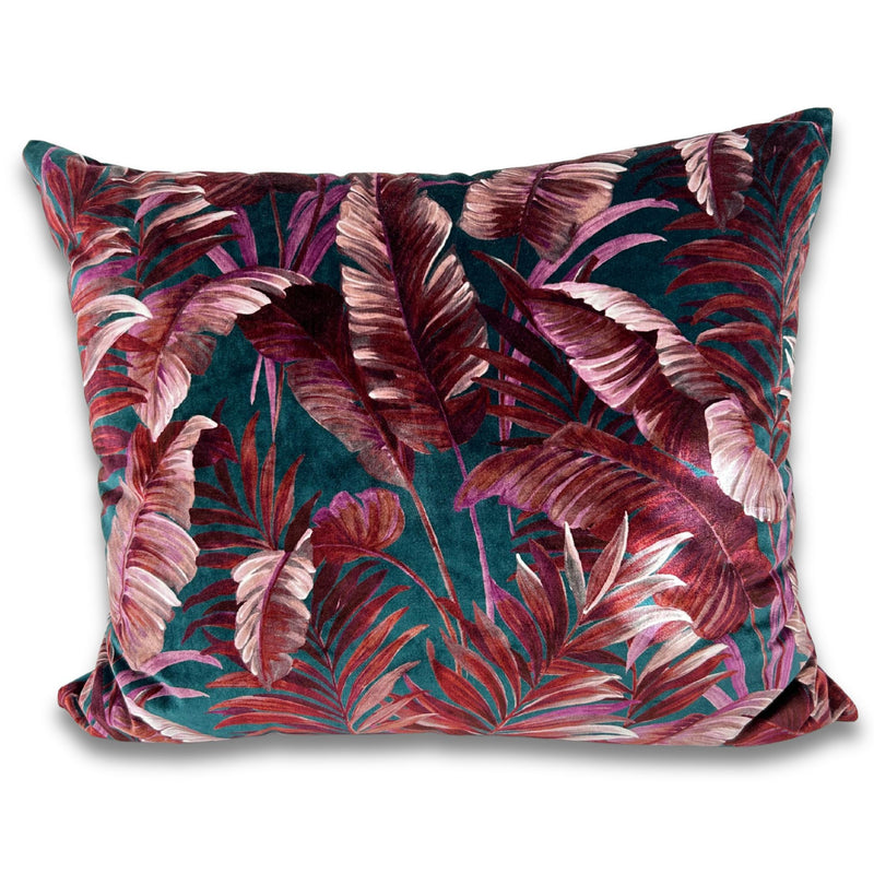 Floral Kingdom Absynth Onyx Velvet Euro Pillow 22x26"