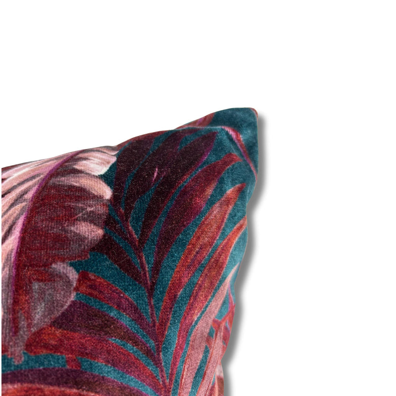Floral Kingdom Absynth Onyx Velvet Euro Pillow 22x26"