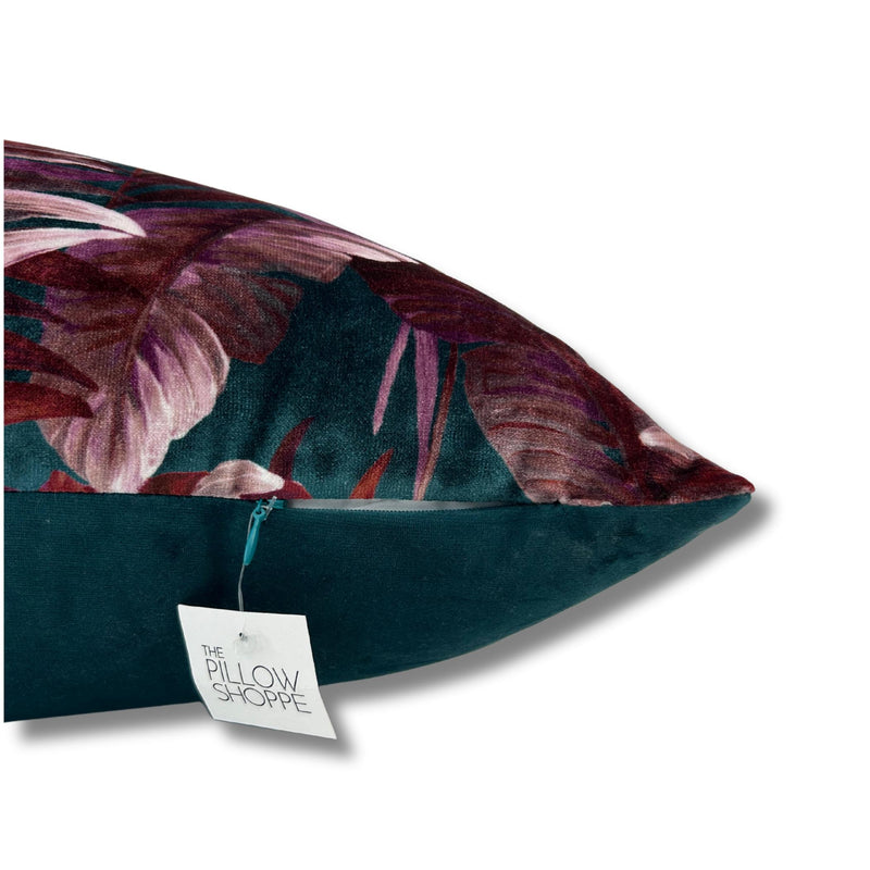 Floral Kingdom Absynth Onyx Velvet Euro Pillow 22x26"