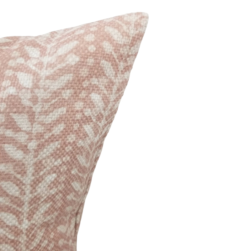 Blush Leaf Throw Pillow 17x17"