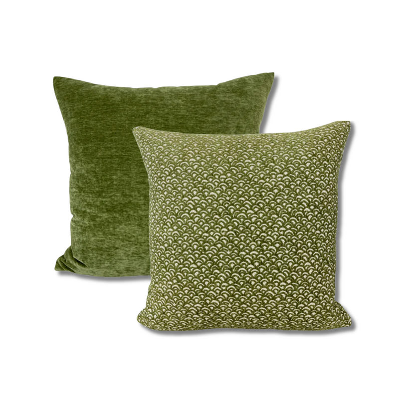 Laila Avocado + Rave Cedar 17x17" Throw Pillow Set