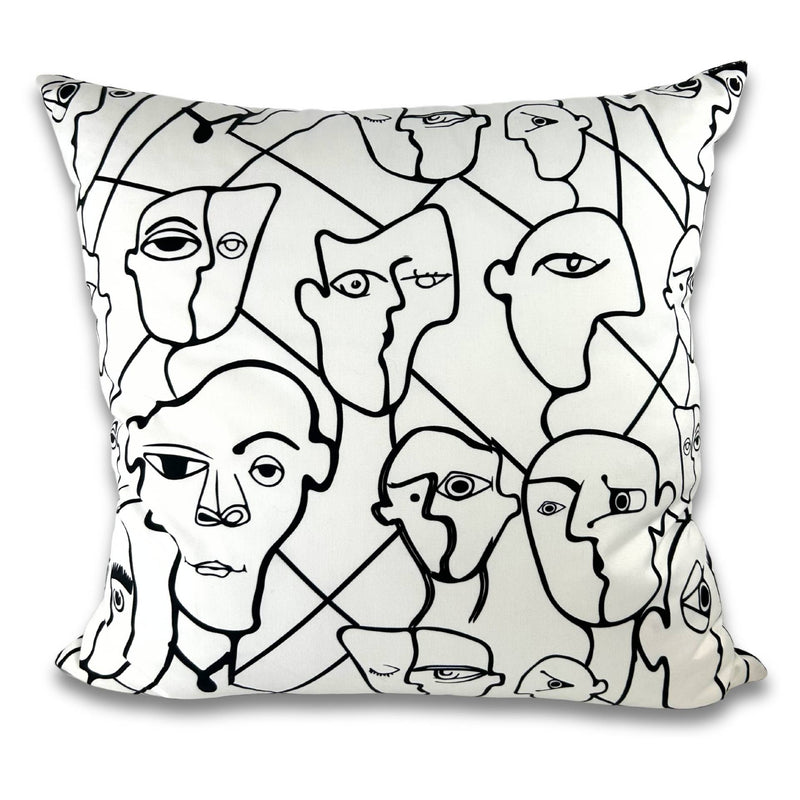 Picasso Colouring Faces Euro Pillow 25x25"