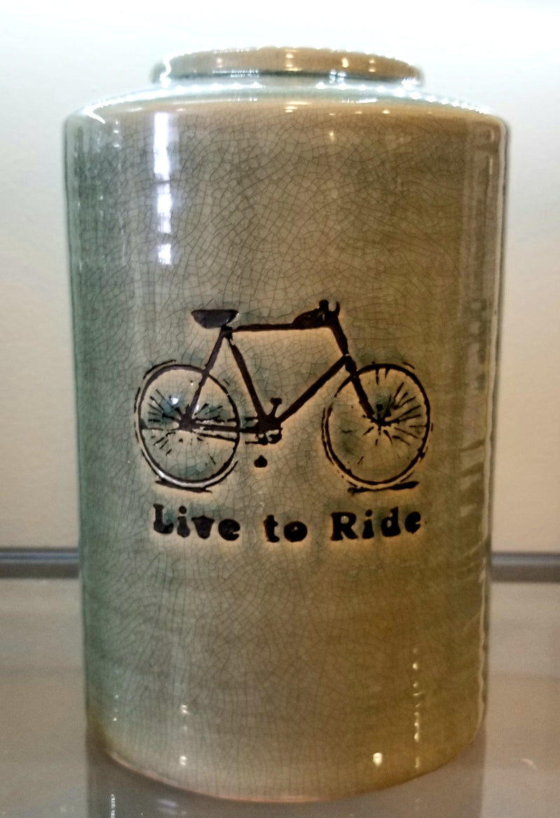 Live To Ride Wide Urn Decor