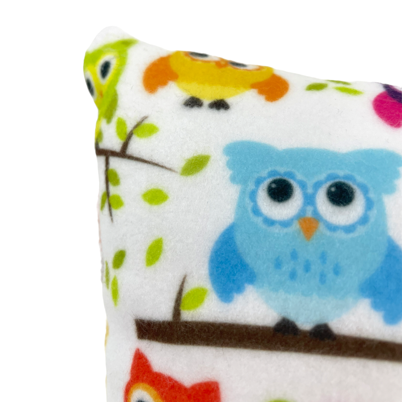 Rainbow Owls Fleece Pillow 8x13"