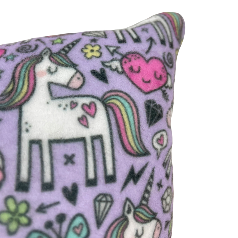 Unicorns & Rainbows Fleece Pillow 8x13"