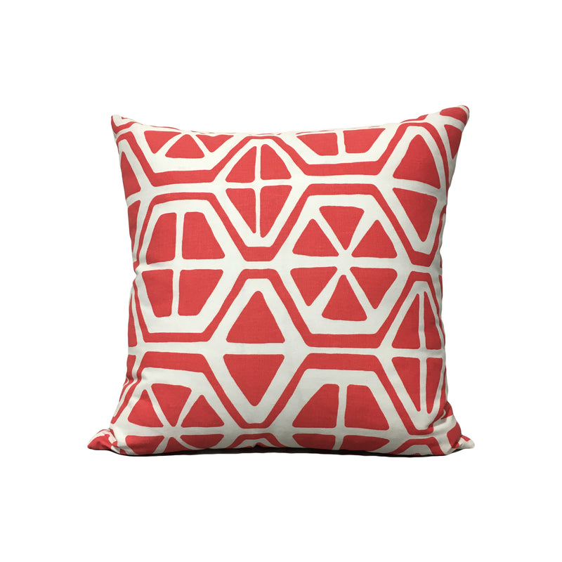 Aiden Coral Geometric Throw Pillow 17x17"