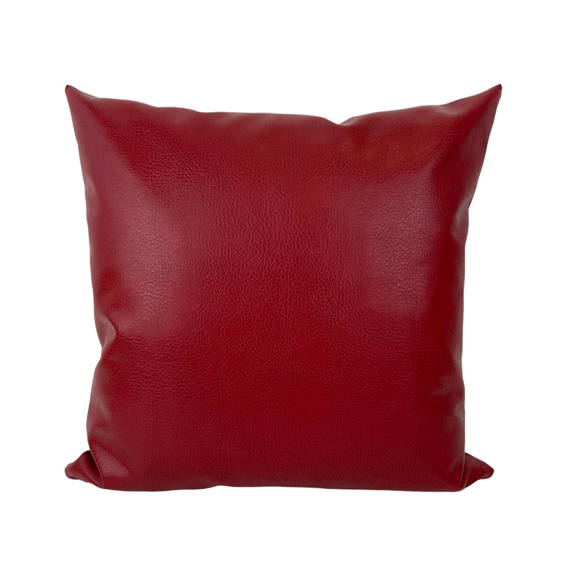 Amarillo Flame Faux Leather Throw Pillow 20x20"