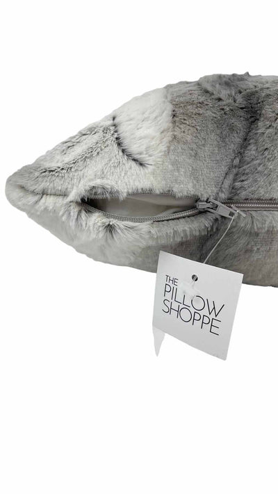Angora Platinum Faux Fur Throw Pillow 13x13"