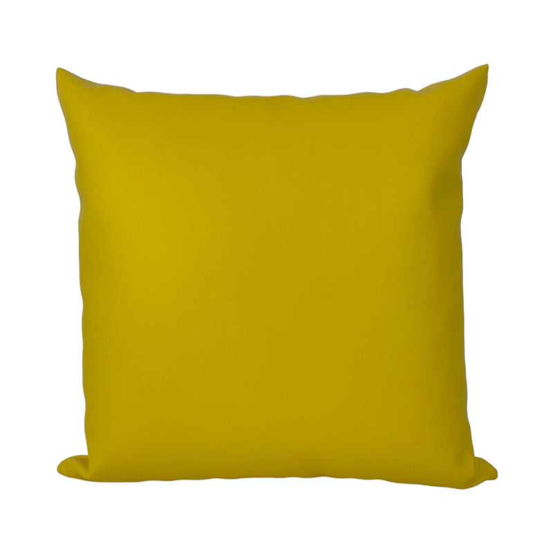 Armada Lemon Chiffon Faux Leather Throw Pillow 20x20"