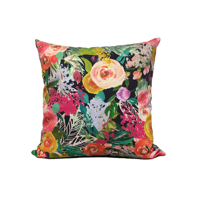 Autumn Blooms Painted Throw Pillow 17x17"