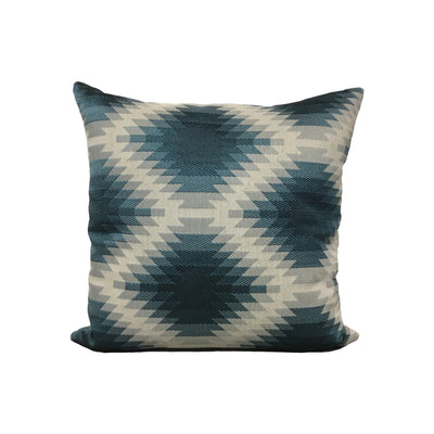 Aztec Blue Throw Pillow 17x17"