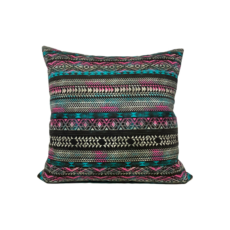 Aztec Lines Multicolour Throw Pillow 17x17"