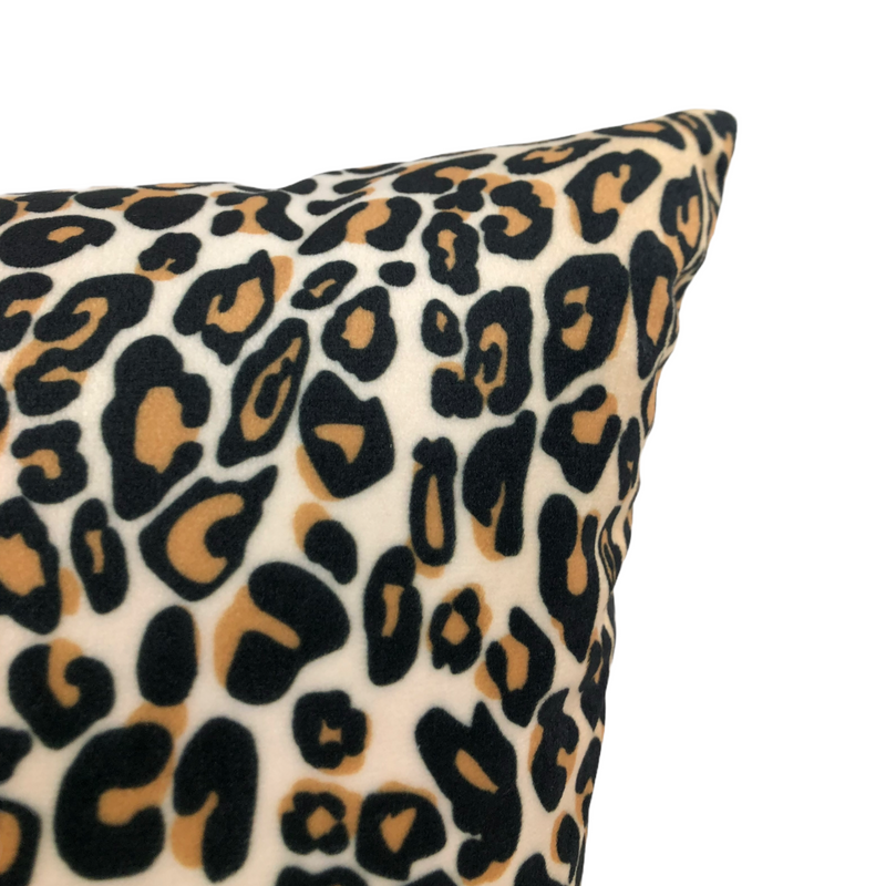 Classic Leopard  Velvet Throw Pillow 17x17"