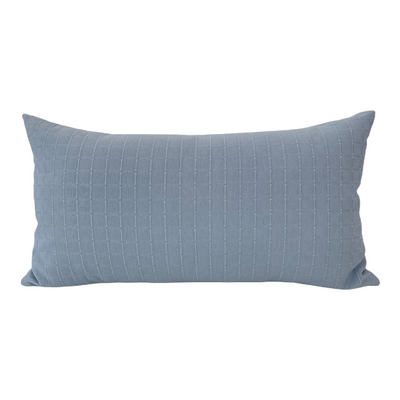 Contained French Blue Lumbar Pillow 12x22"