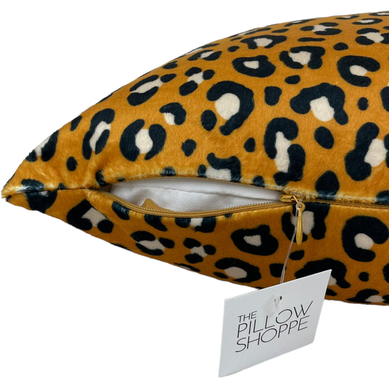 Leopard Copper Minky Throw Pillow 17x17"