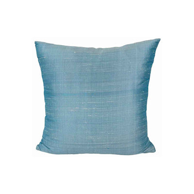 Dupioni Silk Antique Blue Throw Pillow 17x17"