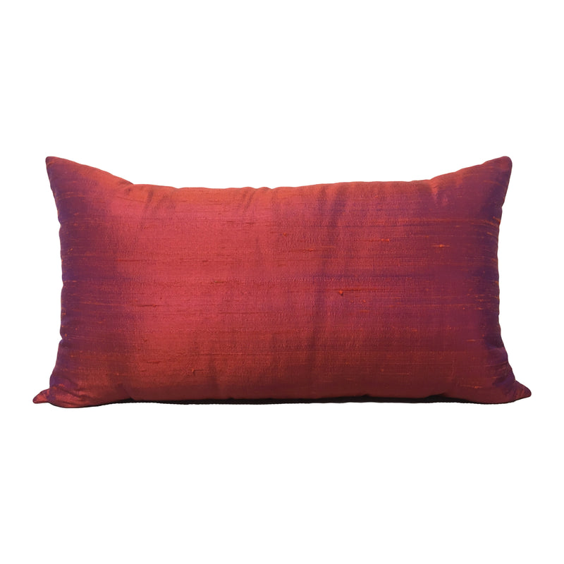 Dupioni Silk Arizona Sunset Lumbar Pillow 12x22"