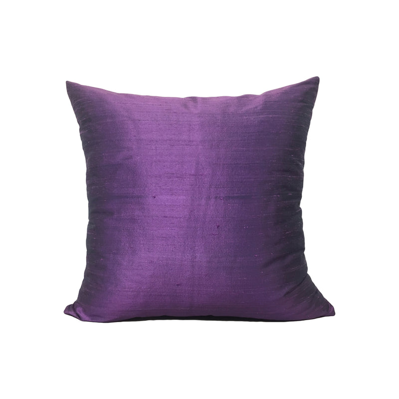 Dupioni Silk Black Raspberry Throw Pillow 17x17"