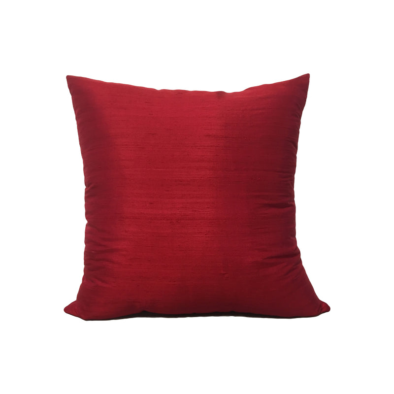 Dupioni Silk Cranberry Throw Pillow 17x17"