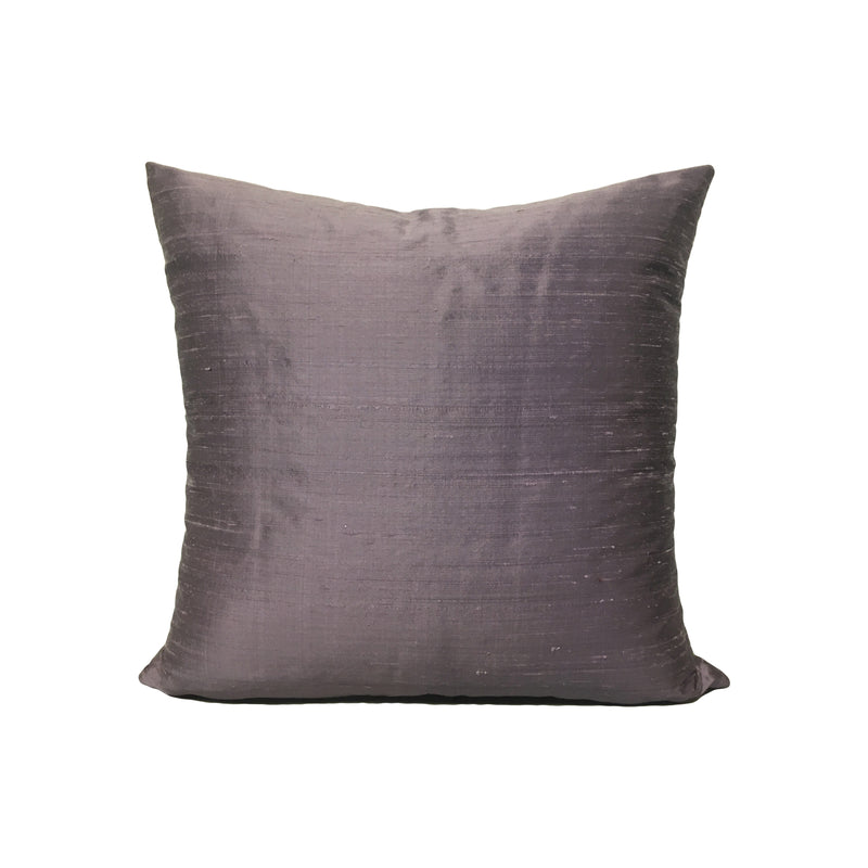 Dupioni Silk Eggplant Throw Pillow 17x17"