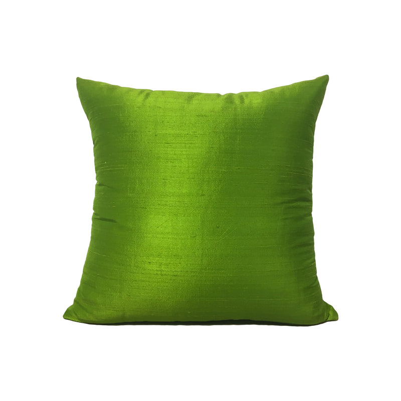 Dupioni Silk Green Apple Throw Pillow 17x17"