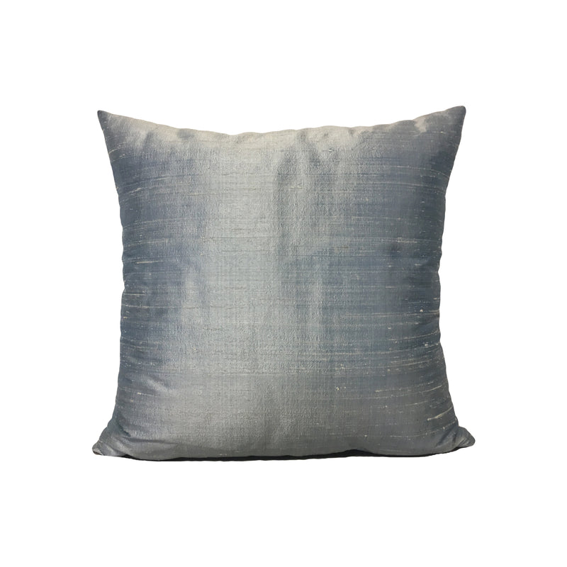 Dupioni Silk Ice Blue Throw Pillow 17x17"