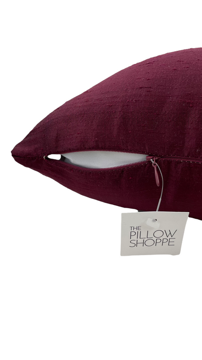 Dupioni Silk Juicy Plum Throw Pillow 17x17"