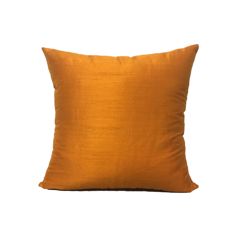 Dupioni Silk Pumpkin Throw Pillow 17x17"