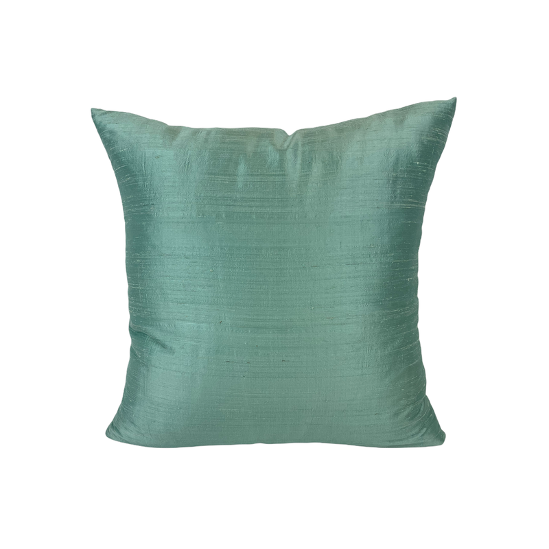 Dupioni Silk Spearmint Throw Pillow 17x17"