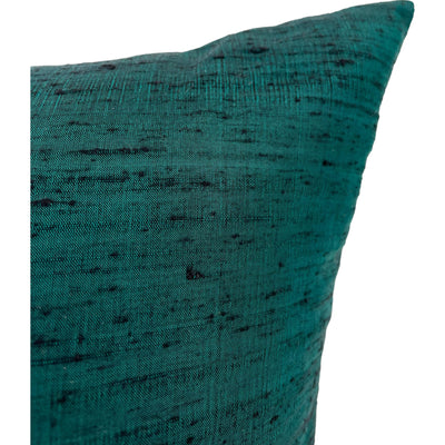 Dupioni Silk Evergreen Throw Pillow 17x17"