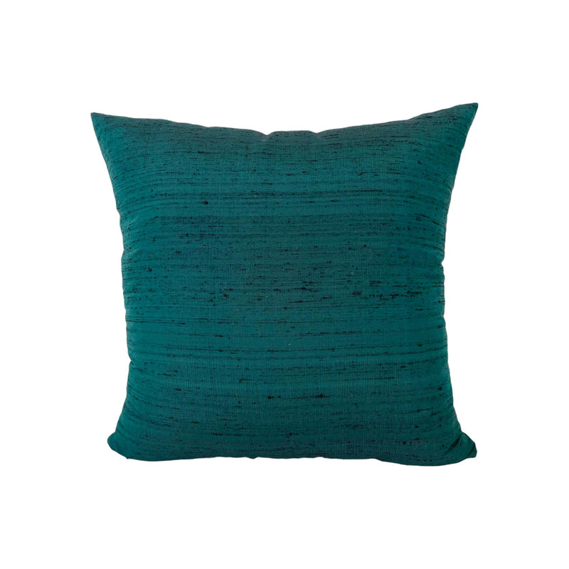 Dupioni Silk Evergreen Throw Pillow 17x17"