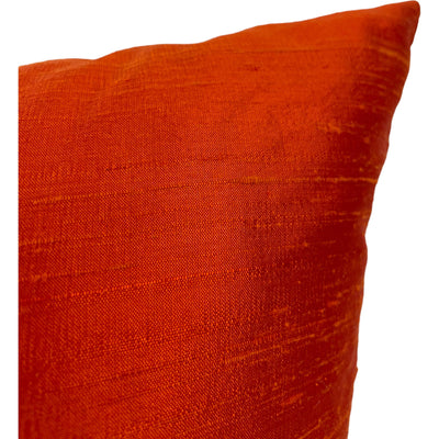 Dupioni Silk Flame Throw Pillow 17x17"