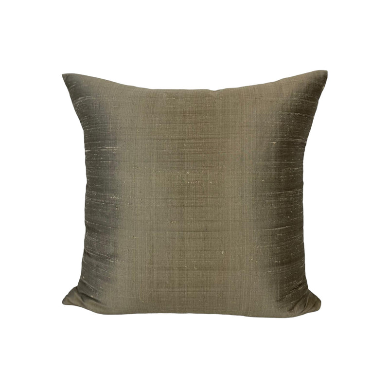 Dupioni Silk Roman Bronze Throw Pillow 17x17"