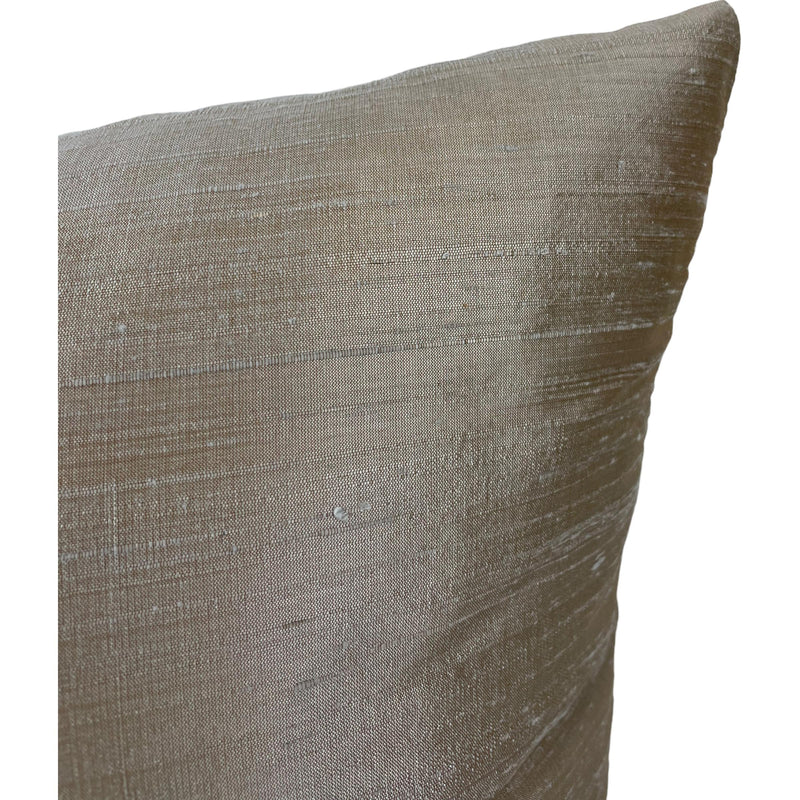 Dupioni Silk Sandstone Throw Pillow 17x17"