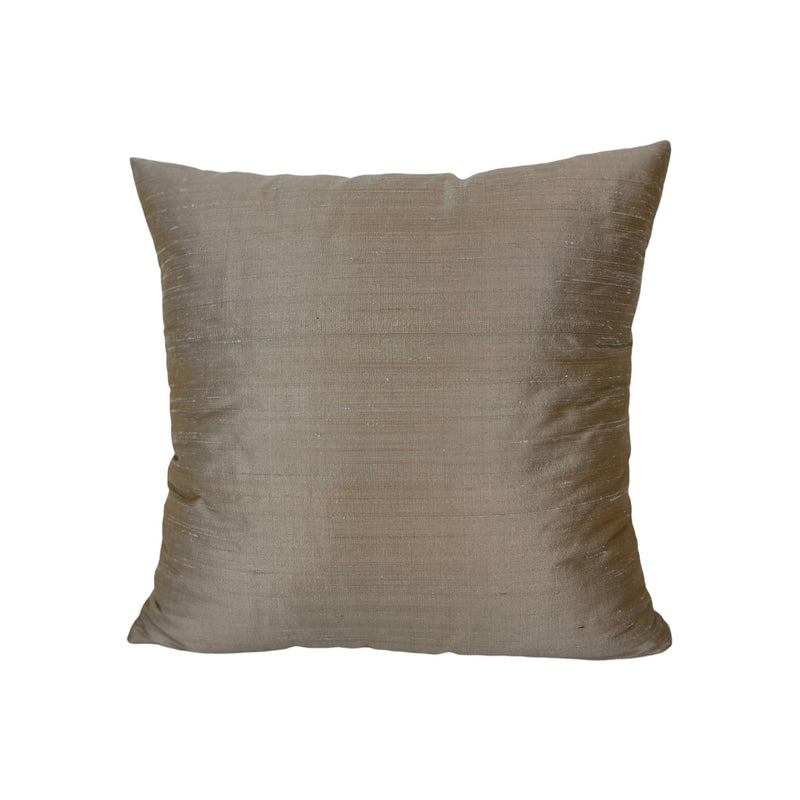 Dupioni Silk Sandstone Throw Pillow 17x17"