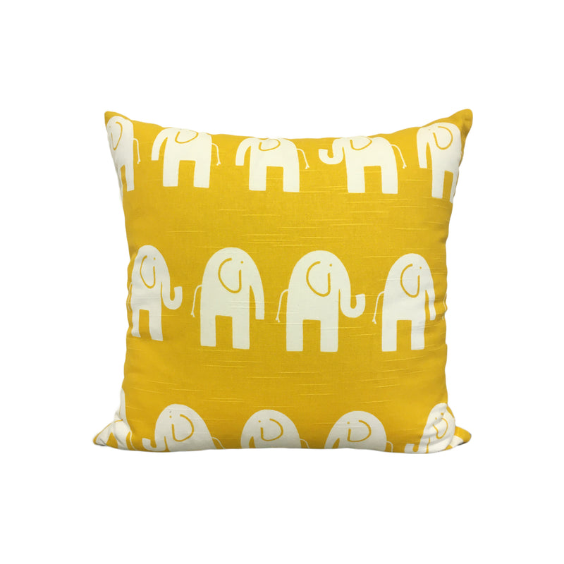 Ele Yellow Elephant Throw Pillow 17x17"