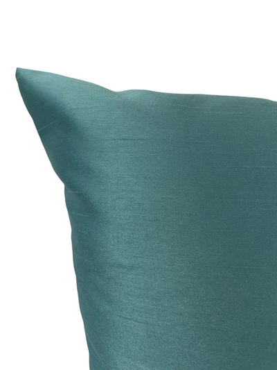 Faux Silk Aqua Throw Pillow 17x17"